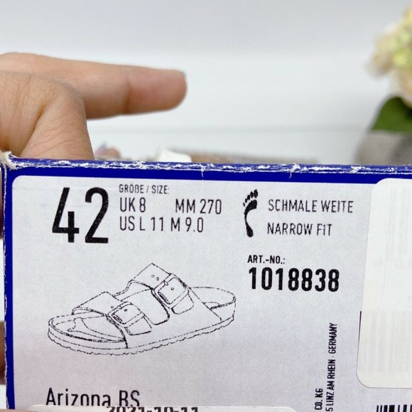 Worn -Birkenstock AZ Soft Footbed Apricot Leather 42 W 11-11.5/M US 9-9.5. - Picture 7 of 9